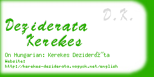 deziderata kerekes business card